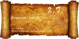 Kopcsa Teréz névjegykártya