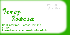 terez kopcsa business card